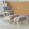 Sofá de Tela Minimalista Nórdico para Ocio, Desmontable y Lavable, de un Solo Asiento, Adecuado para Apartamentos Pequeños, Sala de Estar, Balcón, con Juego de Mesa y Sillas de Madera Maciza