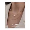 Chapado en Latón Oro Verdadero de 18K/Perla Verdadera Natural Europeo y Americano Lujo Ligero Elegante Nicho Exquisito Collar Pulsera Colocación para Mujeres