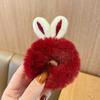 Pinza para el cabello de lazo de terciopelo rojo para mujer, accesorios para el cabello de Año Nuevo, pinza para el cabello coreana de felpa, pinza para el cabello sencilla, diadema de Año Nuevo