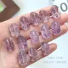 Azúcar de Cristal Natural Cubo Melocotón Doble Punta Pixiu Pulsera Accesorios para Joyería DIY Populares al por Mayor