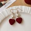 Aretes para Mujer, Joyería Coreana Simple y Popular, Aretes Retro de Alta Gama, Elegantes de Celebridad de Internet, Accesorios de Aretes de Perlas para Principios de Primavera