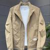 2024 primavera e outono masculino novo corte tridimensional solto moda casual all-match gola alta cor sólida jaqueta da moda jaqueta