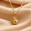 Bestseller transfronterizo para la Nochebuena: popular joyería de colgante de manzana lisa, un regalo simple y versátil, el collar "Paz y Seguridad"