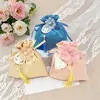 Bolsa de satén para dulces de boda con bolsillo para regalo a mano bolsillo con cordón de satén para regalo a mano bolsa de satén para dulces