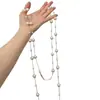 Collar de Acero Inoxidable con Perlas de Vidrio, Estilo Transfronterizo de Moda, Cadena para Clavícula, Lujo Ligero, Sensación de Alta Gama, Joyería Personalizada para Mujeres
