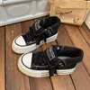 Zapatos de lona de caña alta para mujer, zapatos negros, nuevo modelo otoño 2026, zapatillas de estudiante para mujer, zapatos casuales versátiles y de moda