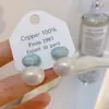 Banho de Ouro Real, Coleção Série Azul Moda Coreana e Japonesa, Brincos de Esmalte com Efeito Gotejante para Mulheres, Novos Brincos e Acessórios de Luxo Leve Nicho