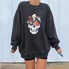 Moda Outono Solta Moda Feminina Halloween Caveira Gola Redonda