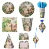 Bandeja de papel con diseño de dinosaurio Tiranosaurio Rex para fiesta de cumpleaños de niños, nueva en Amazon