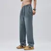 Jeans Masculino Lavado Japonês Versátil Solto com Padrão de Céu Estrelado de Verão Calças Retas Simples Calças Masculinas