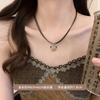 Nuevo collar de mariposa de doble capa de estilo chino, cadena de nicho vintage, collar de cadena de lana de alta gama para mujer, accesorios para primavera y verano
