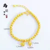 Tienda de Oro Mismo Estilo Arena Dorada Fortuna Gruesa Trébol de Cuatro Hojas Calabaza Ojo de Gato Pulsera para Mujer Moda Versátil Esmalte Cristal Pulsera