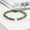 Pulsera de Bambú Jade Oliva Azul Cielo, Pulsera de Cuerda Manual Retro Estilo Étnico Nacional Artístico, Pulsera Bodhi con Cuentas para Hombres y Mujeres