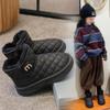 Sapatos de Algodão para Meninas 2025 Inverno Novo Botas de Neve Peludas para Crianças Sapatos de Inverno Quentes Espessados Botas de Martinho para Meninas Botas de Algodão