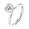 Anel Moissanite Fashionável Coroa Coração de Princesa Anel Feminino Ins Anel de Prata Fonte de Transmissão ao Vivo do Tiktok Drop Shipping Peça Única