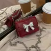 Bolso de Moda Coreana para Mujer 2024 Nuevo Simple Mariposa Cuadrado Pequeño Estilo Occidental Cadena Texturizada Bolso Mini Cruzado