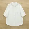 Camisa de gasa de algodón de doble capa con manga corta para mujer, fresco estampado floral de verano, suave, agradable para la piel, transpirable, absorbente del sudor, top de algodón puro de manga media