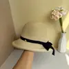 Sombrero de Sol de Moda de Verano para Mujer con Ala Enrollada, Abertura Trasera, Lazo, Cinta y Protección Solar, Estilo Coreano