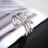 Directo de fábrica versión coreana del nuevo anillo abierto de tamaño ajustable con anillo de circón personalidad tendencia femenina todo-partido