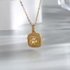 Collar de azúcar cuadrado pequeño de oro para mujer, cadena de clavícula de moda, regalo de cumpleaños para novias, joyería de plata elegante de lujo ligera que combina con todo