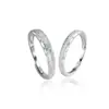Anillos de Pareja Cielo Estrellado de Plata S925, Anillos Sencillos, Anillos Lisos de Nicho, Anillos Abiertos, Regalos para el Día de San Valentín Chino, Diamantes