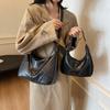 Bolso de Hombro Retro Europeo y Americano de Comercio Exterior 2025 Nueva Moda Textura PU Bolso para Mujer Simple Color Puro Bolso para el Trabajo y el Viaje