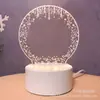 Placa de Desenho Acrílica Transfronteiriça Placa de Caligrafia DIY Luz Noturna Luz Noturna 3D Acrílico Apagável Quadro de Mensagens Luminoso