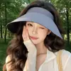 Sombrero Personalizado con Protección Solar para Mujer en Verano, Ala Ancha, Sombrero Abierto sin Costuras, Protección UV UPF50+, Sombrero de Sol de Huevo Enrollado de Alta Gama