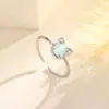 Anillo de Gato de Cristal Azul Imitación Chunxiao Anillo Abierto Creativo Personalizado Regalo para Estudiante Gatito Diamante Brillante