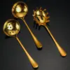 Aço Inoxidável Dourado 1010 Colher Grande Pública Garfo de Servir Faca de Bolo Estendida Cantina Cabo Longo Colher de Servir