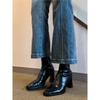 O Chefe Recomenda [Botas Que Te Deixam Mais Magra] com Bico Quadrado Pequeno, Salto Bloco, Salto Alto, Botas Elásticas, Botas Curtas Elegantes e Versáteis