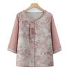 Camisa de verano para mujeres de mediana edad y mayores, traje nuevo de estilo chino para madres mayores, pantalones superiores para abuelas, traje de dos piezas de primavera y verano