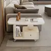Carrinho com Rodízios para Mesa de Centro Móvel Estilo Creme para Casa 2025 Novo Modelo Luxo Leve High-End Minimalista Mesa de Centro para Sala de Estar