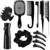 Pente de Cabelo terno Pente de Cauda Pontiaguda em Espiral Pente para Cabelo Volumoso Acabamento Cabelos Quebrados Escova de Borda Pente de Dentes Largos terno Laço de Cabelo