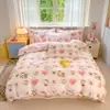 Juego de ropa de cama de cuatro piezas 100% algodón de Clase A, adecuado para madres y bebés, ideal para dormir desnudo, incluye sábana bajera y funda de edredón, adecuado para dormitorios de estudiantes, juego de tres-cuatro piezas