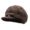 Chapéu de Lã Tricotado com Forro de Fleece Quente Versátil Estilo Inverno para Mulheres Idosas, Mães de Meia-Idade e Idosas, Chapéu de Lã Tricotado com Aba Larga à Prova de Frio para Mulheres