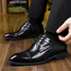 Cross48 Zapatos de Hombre Talla Grande Otoño Nuevos Elegantes Versátiles Británico Oficinista Ropa Formal Novio Traje de Boda Zapatos de Cuero