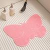 Alfombra Antideslizante de Mariposa para Baño Ducha Alfombra de Pie para Baño Infantil Resistente a Caídas Impermeable Alfombra de Dibujos Animados Alfombra de Piso para Inodoro