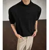 Nueva Camiseta de Manga Larga con Cuello Alto y Medio para Hombre Otoño/Invierno 2026, Color Sólido, Sencilla, Holgada, Casual, Camiseta de Terciopelo Alemán, Camiseta Básica para Hombre