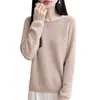 Suéter feminino transfronteiriço, novo estilo para o outono de 2026, blusa de tricô com gola redonda, caimento solto, plus size, fina e leve, adequada para usar em camadas.
