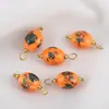 Estilo Retro Nostálgico Cerámica Impresa Acero Inoxidable Colgante Collar Hecho a Mano Pulsera Colgante Pendientes DIY Accesorios de Joyería