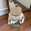 Mochilas con Cordón y Tapa Plegable de Nuevo Estilo para Niñas y Estudiantes, Bolsos Elegantes con Bloques de Color, Mochilas Pequeñas Casuales para Salir