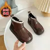 Botas para Niñas 2025 Invierno con Adorno de Encaje Forradas de Felpa Botas Martin para Niños Pequeños, Estilo Coreano Niña Bebé Botas Cortas Cálidas de Doble Capa