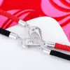 Nova joia de corda vermelha pulseira de casal coração com coração um par de pulseiras de casal geométricas de zircônia em corda vermelha e preta da moda