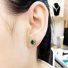 Productos de bienestar de drenaje en vivo venta al por mayor simulación esmeralda gema aretes anillo joyería para la oreja cristal retro color turmalina mujeres