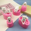 Molde de Silicona Estéreo 3D de Pomerania Oso de Peluche Chihuahua Mascota Cachorro Velas Aromáticas para Coche Adorno de Yeso Molde