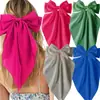 Pinza para el pelo grande de clip de resorte con lazo de satén popular transfronterizo, pasador de color sólido para mujeres, accesorios para el cabello
