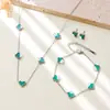 Conjunto de Joias de Aço Titânio de Luxo de Alta Qualidade, Trevo de Quatro Folhas, Modelo Mais Vendido de Aço Inoxidável, Envio Direto de Fabricantes Internacionais
