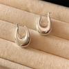 Pendientes Colgantes con Forma de Lágrima Lisos Transfronterizos Europeos y Americanos para Mujer, Estilo Minimalista para el Trabajo, Clips Metálicos Lisos para Oreja