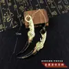 Juguete para Niños Cuchillo Garra de Águila Doble Cuchillo Dragón Dorado Cuchillo Garra Dorada Modelo de Aleación para Niño Arma No Filosa